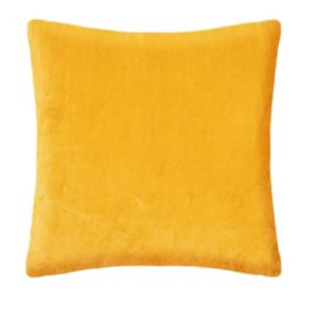 Coussin "Otto" - velours - jaune ocre - 55x55 cm - Atmosphera