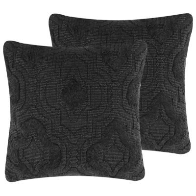 Coussin PAIKA Coton 45 x 45 cm Gris foncé Ikat