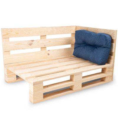 Coussin palette angle en polyester BANANAIR 60x40 cm Bleu
