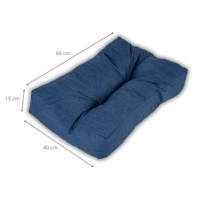 Coussin palette angle en polyester BANANAIR 60x40 cm Bleu