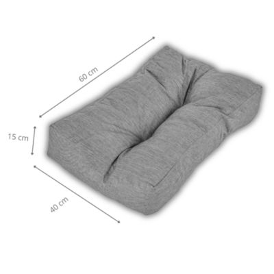 Coussin palette angle en polyester BANANAIR 60x40 cm Gris