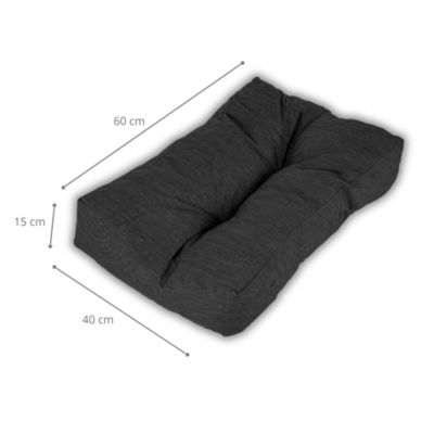 Coussin palette angle en polyester BANANAIR 60x40 cm Noir