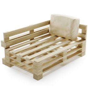 Coussin Palette Déhoussable Imperméable Angle BANANAIR 60 x 40 cm Beige
