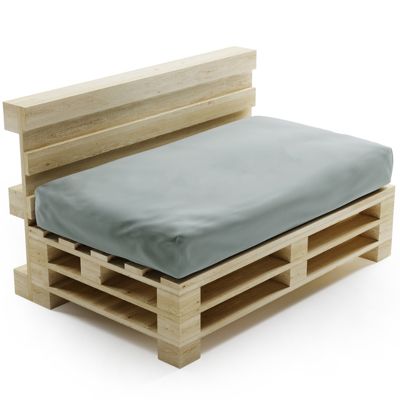 Coussin Palette Déhoussable Imperméable Assise BANANAIR 120 x 80 cm Gris clair