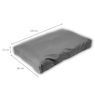 Coussin Palette Déhoussable Imperméable Assise BANANAIR 120 x 80 cm Gris foncé