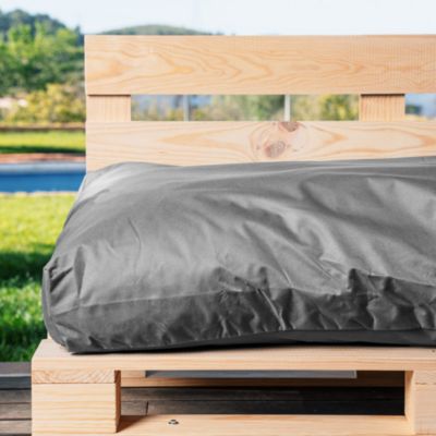 Coussin Palette Déhoussable Imperméable Assise BANANAIR 120 x 80 cm Gris foncé