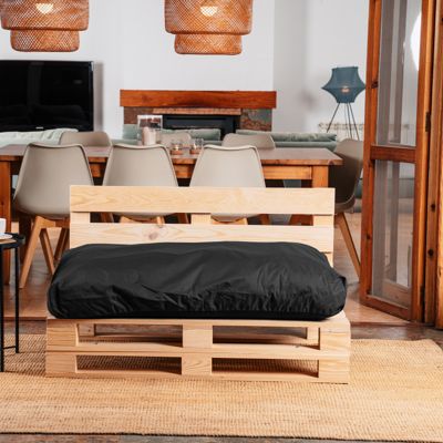 Coussin Palette Déhoussable Imperméable Assise BANANAIR 120 x 80 cm Noir