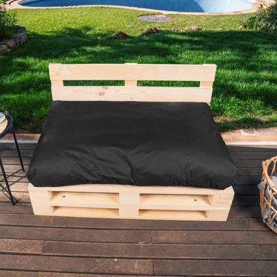Coussin Palette Déhoussable Imperméable Assise BANANAIR 120 x 80 cm Noir