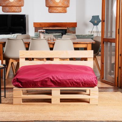Coussin Palette Déhoussable Imperméable Assise BANANAIR 120 x 80 cm Rouge
