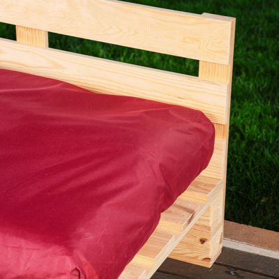 Coussin Palette Déhoussable Imperméable Assise BANANAIR 120 x 80 cm Rouge