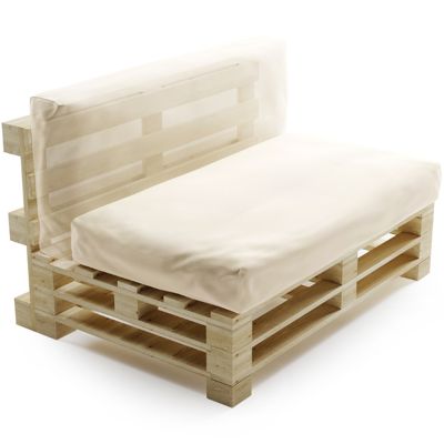 Coussin Palette Déhoussable Imperméable BANANAIR 120 x 60 cm Beige