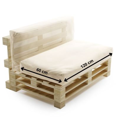 Coussin Palette Déhoussable Imperméable BANANAIR 120 x 60 cm Beige