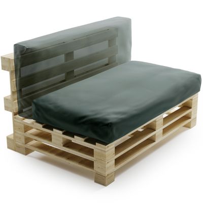 Coussin Palette Déhoussable Imperméable BANANAIR 120 x 60 cm Gris foncé