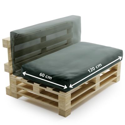 Coussin Palette Déhoussable Imperméable BANANAIR 120 x 60 cm Gris foncé