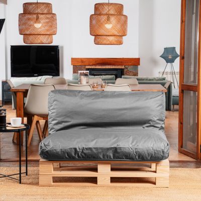 Coussin Palette Déhoussable Imperméable BANANAIR 120 x 60 cm Gris foncé