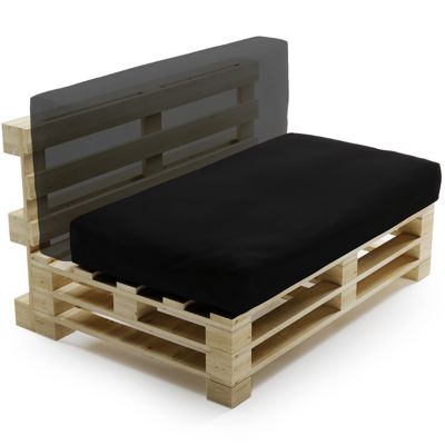 Coussin Palette Déhoussable Imperméable BANANAIR 120 x 60 cm Noir