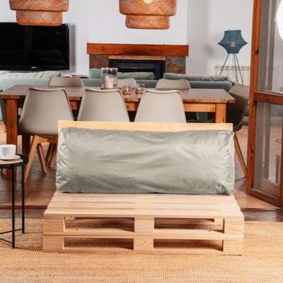 Coussin Palette Déhoussable Imperméable Dossier BANANAIR 120 x 40 cm Gris clair