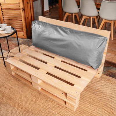 Coussin Palette Déhoussable Imperméable Dossier BANANAIR 120 x 40 cm Gris foncé