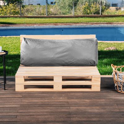 Coussin Palette Déhoussable Imperméable Dossier BANANAIR 120 x 40 cm Gris foncé