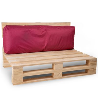 Coussin Palette Déhoussable Imperméable Dossier BANANAIR 120 x 40 cm Rouge