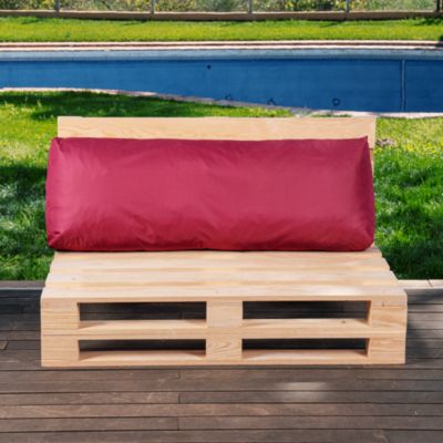 Coussin Palette Déhoussable Imperméable Dossier BANANAIR 120 x 40 cm Rouge