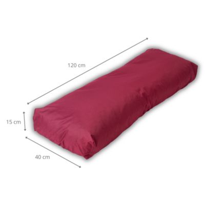 Coussin Palette Déhoussable Imperméable Dossier BANANAIR 120 x 40 cm Rouge