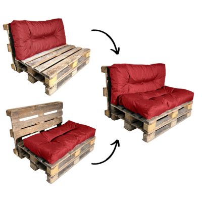 Coussin Palette en polyester BANANAIR 120x60 cm Rouge