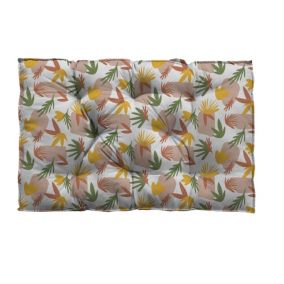 Coussin palette fleuri multicouleurs L.120 x l.80 x ep.10cm Ornami