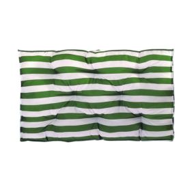 Coussin palette uni rayé vert blanc L.120 x l.80 x ep.10cm Ornami