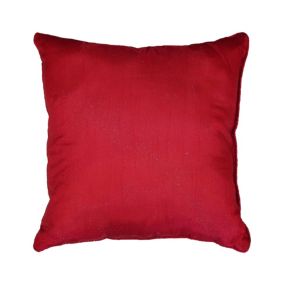 Coussin Passepoil polyester Shantung Applique Scintille Rouge 40 x 40