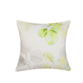 Coussin PEPEROMIA Coton 45 x 45 cm Motif de plante Blanc