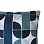 Coussin Ploidic 45x45 cm Avec broderies géométriques Bleu et blanc