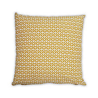 Coussin polyester Design géométrique jaune L.40 x l.40 cm