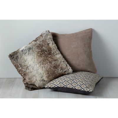Coussin polyester Lolite gris L.45 x l.45 cm