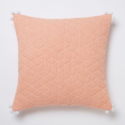 Coussin polyester Paddy rose L.45 x l.45 cm