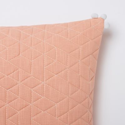 Coussin polyester Paddy rose L.45 x l.45 cm