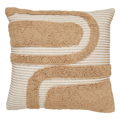 Coussin Poppy coton tufté lin 50x50cm - Atmosphera