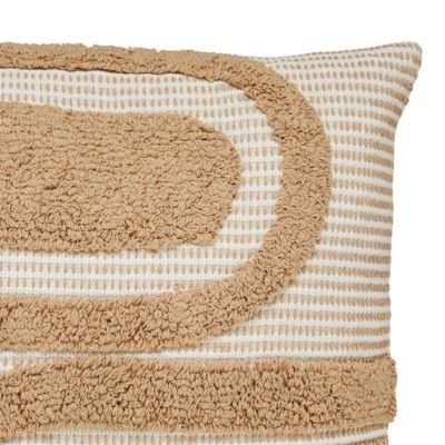 Coussin Poppy coton tufté lin 50x50cm - Atmosphera
