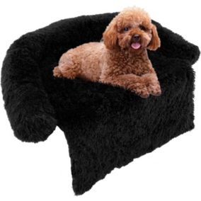 Coussin pour Animaux avec traversin Doux Tapis apaisant en Peluche pour Chien avec Housse Amovible Lavable
