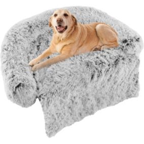 Coussin pour Animaux avec traversin Doux Tapis apaisant en Peluche pour Chien avec Housse Amovible Lavable