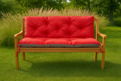 Coussin pour banc de jardin 120x60x50cm, coussin de banc de jardin Rouge coussin de banc extérieur, coussin de balançoire