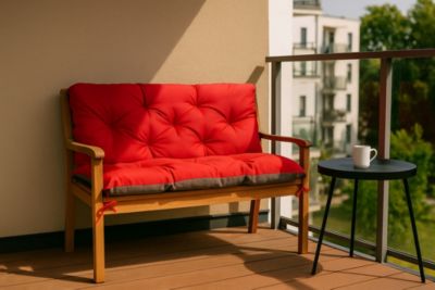 Coussin pour banc de jardin 120x60x50cm, coussin de banc de jardin Rouge coussin de banc extérieur, coussin de balançoire