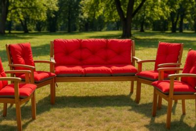 Coussin pour banc de jardin 120x60x50cm, coussin de banc de jardin Rouge coussin de banc extérieur, coussin de balançoire