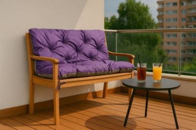 Coussin pour banc de jardin 120x60x60cm, coussin de banc de jardin Violet coussin de balançoire coussin de banc extérieur