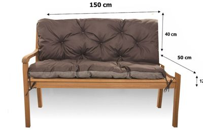 Coussin pour banc de jardin 150x50x40cm coussin de banc de jardin Marron coussin de balançoire coussin de banc extérieur