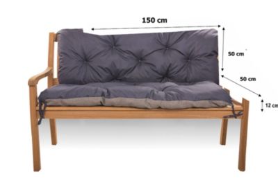 Coussin pour banc de jardin 150x50x50cm coussin de banc de jardin Bleu coussin de balançoire coussin de banc extérieur