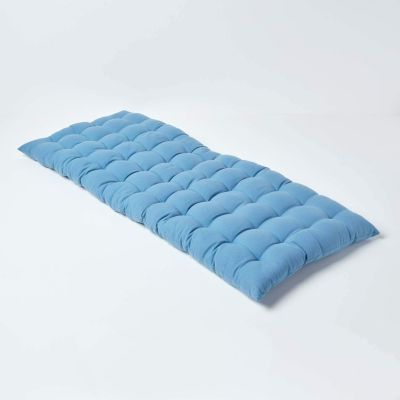 Coussin pour banc de jardin 2 places, bleu foncé - HOMESCAPES