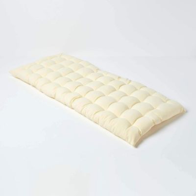 Coussin pour banc de jardin 2 places, crème - HOMESCAPES