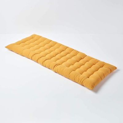 Coussin pour banc de jardin 2 places, jaune moutarde - HOMESCAPES