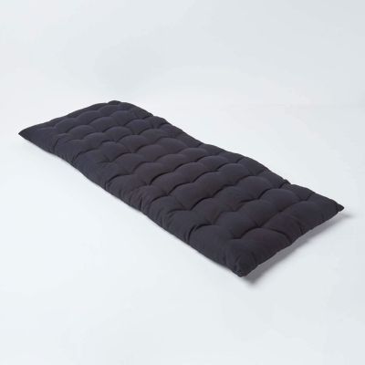 Coussin pour banc de jardin 2 places, noir - HOMESCAPES